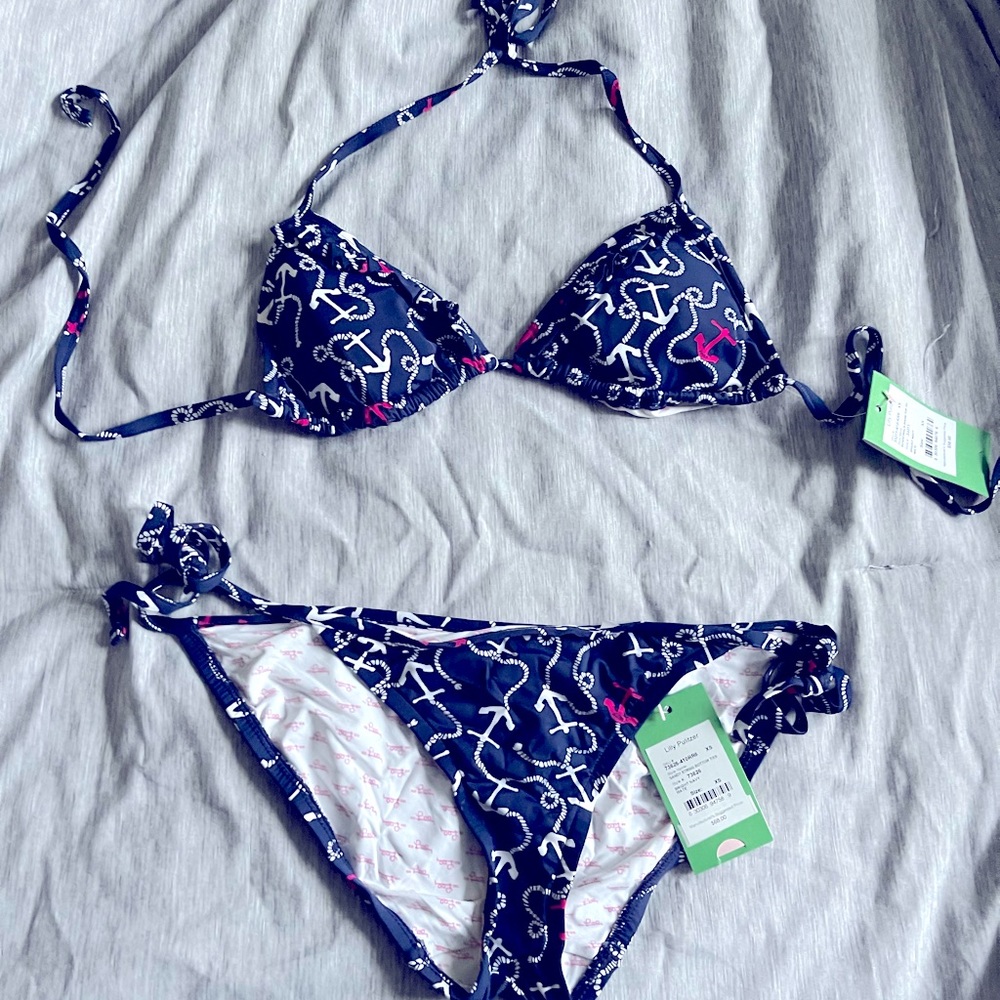 NWT Lilly Pulitzer navy anchor bikini